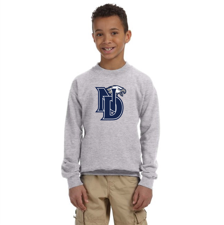 NOTRE DAME SPIRITWEAR - FULL ND PRINT - GILDAN COTTON FLEECE CREWNECK - YOUTH