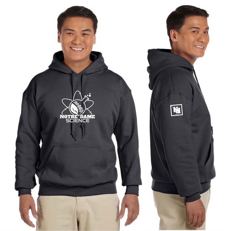 NOTRE DAME SCIENCE - FRONT PRINT - GILDAN COTTON HOODIE - ADULT