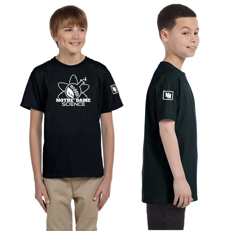 NOTRE DAME SCIENCE - FRONT PRINT - GILDAN COTTON TEE - YOUTH