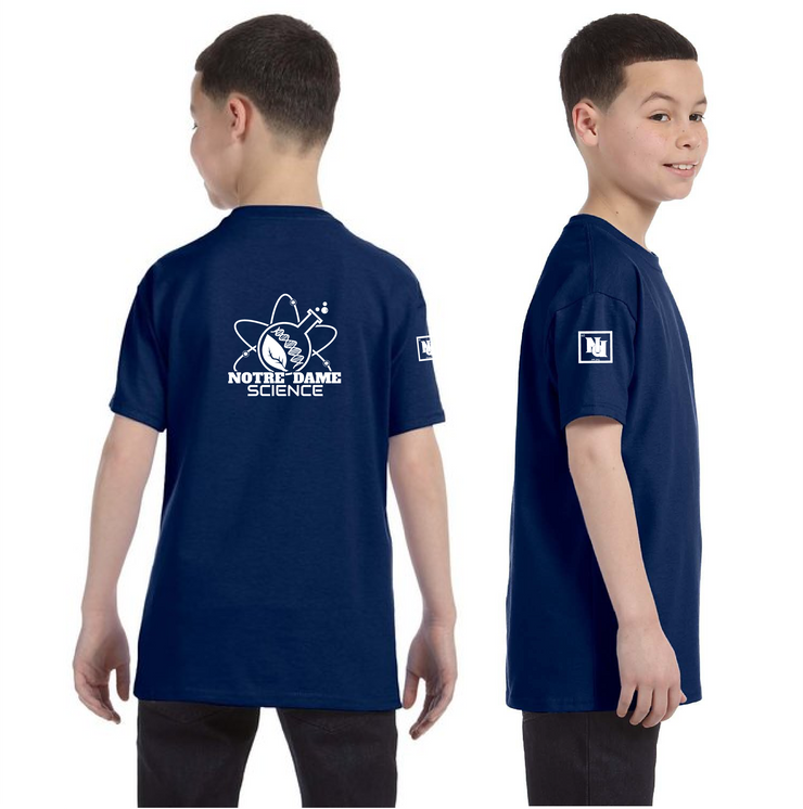 NOTRE DAME SCIENCE - BACK PRINT - GILDAN COTTON TEE - YOUTH
