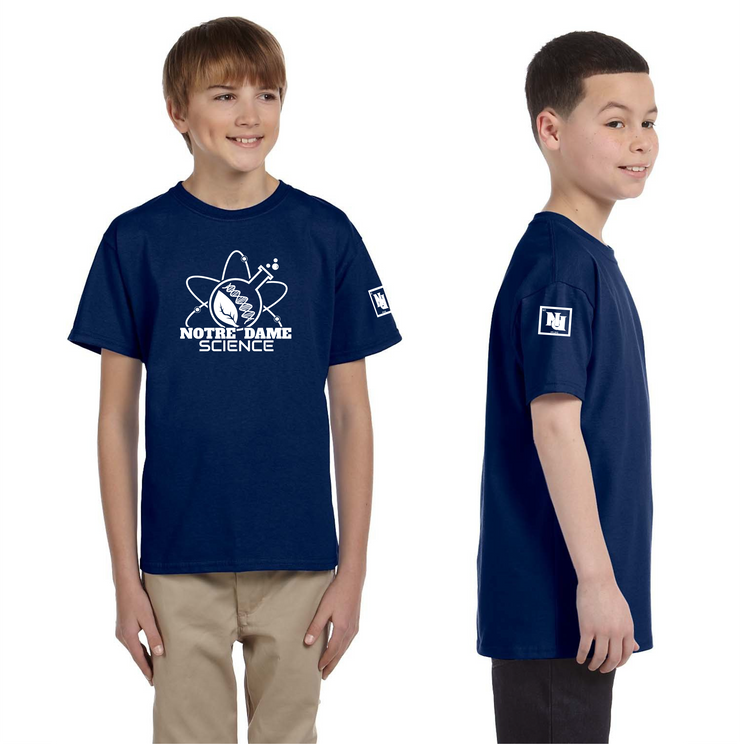 NOTRE DAME SCIENCE - FRONT PRINT - GILDAN COTTON TEE - YOUTH