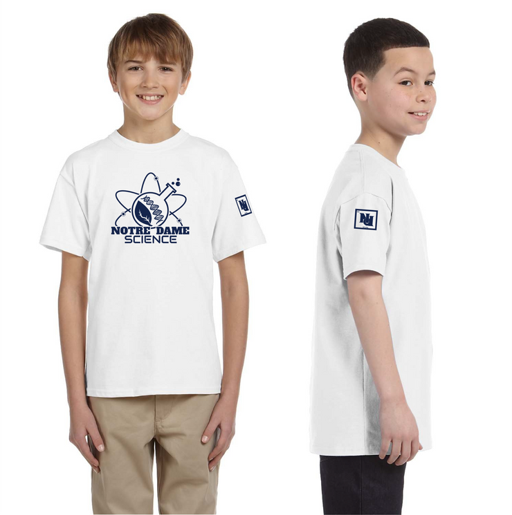 NOTRE DAME SCIENCE - FRONT PRINT - GILDAN COTTON TEE - YOUTH