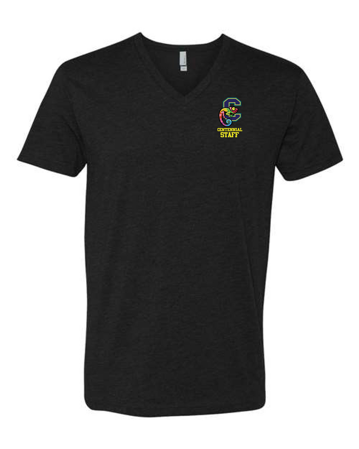 CENTENNIAL PUBLIC SCHOOL STAFFWEAR - LEFT CHEST LOGO - NEXT LEVEL V NECK T SHIRT - MENS