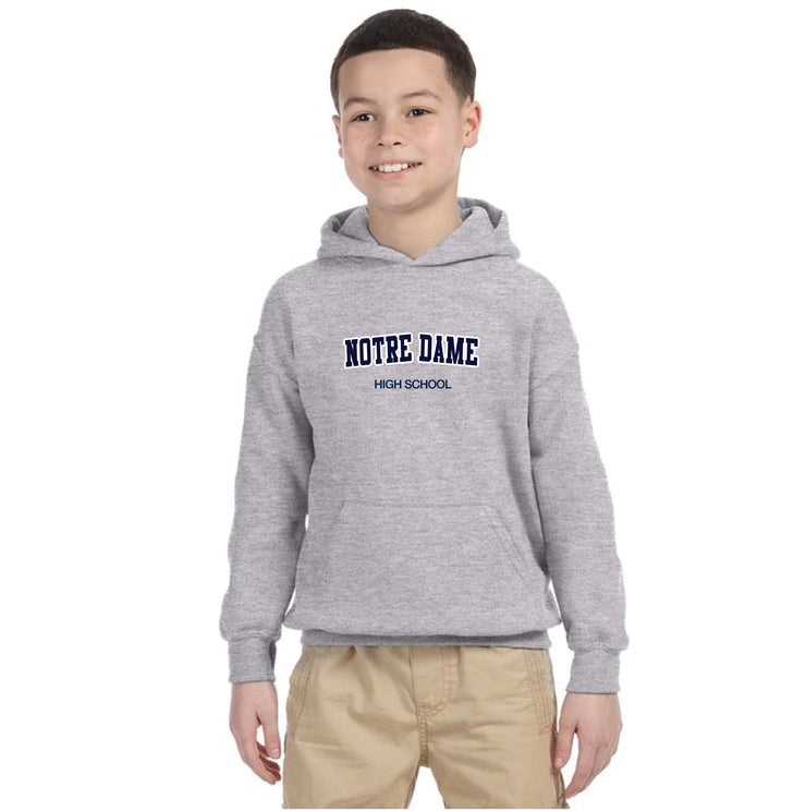 NOTRE DAME SPIRITWEAR - TWILL - GILDAN HEAVY BLEND COTTON HOODIE - YOUTH