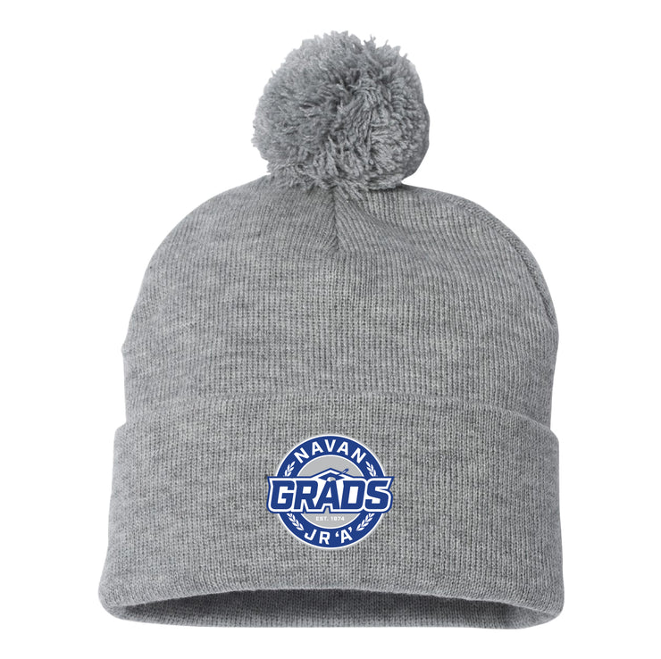 NAVAN GRADS HOCKEY - CIRCLE EMBROIDERY - CUFFED POM POM TOQUE