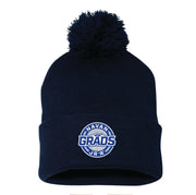 NAVAN GRADS HOCKEY - CIRCLE EMBROIDERY - CUFFED POM POM TOQUE