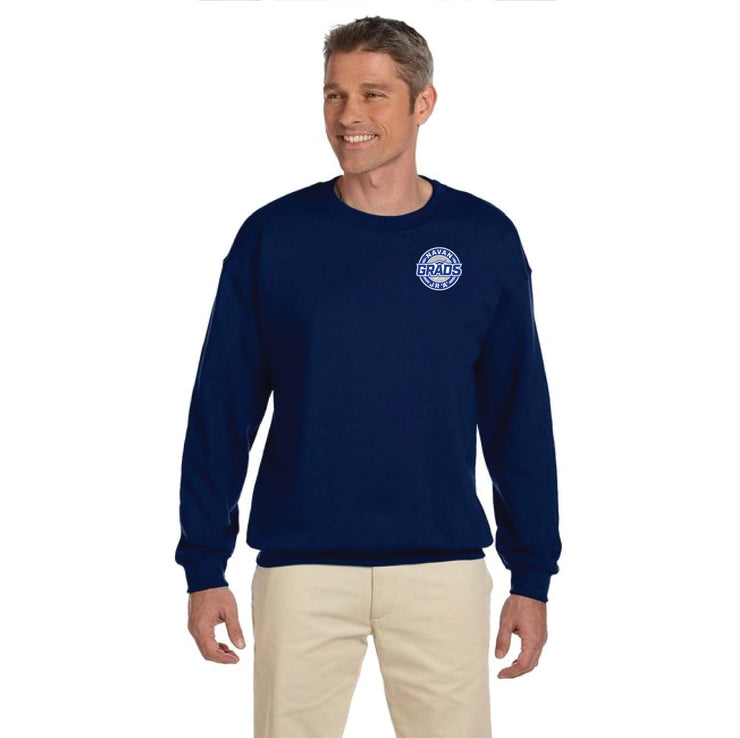 NAVAN GRADS HOCKEY - LEFT CHEST CIRCLE EMBROIDERY - GILDAN HEAVY BLEND FLEECE CREWNECK - ADULT)