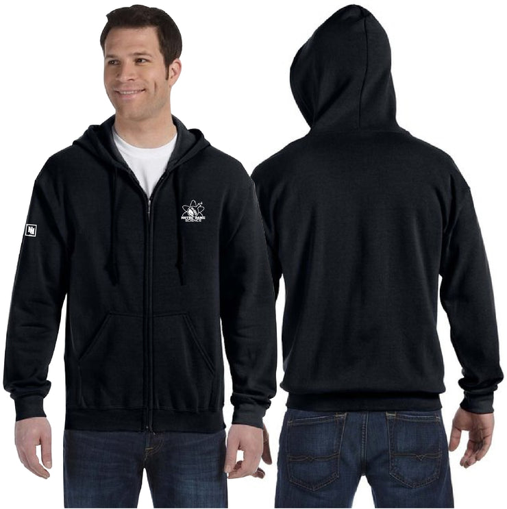 NOTRE DAME SCIENCE - LEFT CHEST PRINT - GILDAN COTTON ZIP HOODIE - ADULT