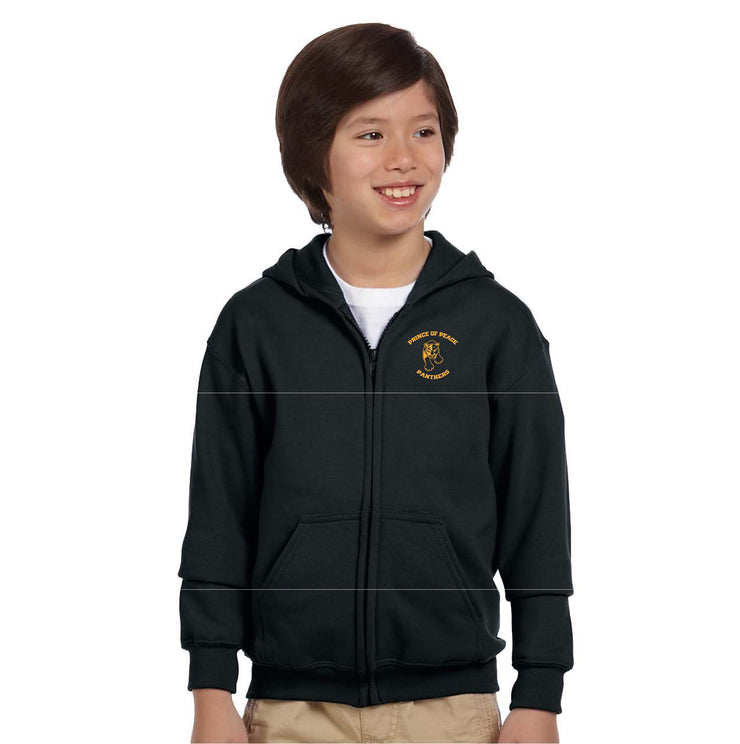 PRINCE OF PEACE SPIRITWEAR - GILDAN HEAVY BLEND ZIPPED HOODIE - YOUTH