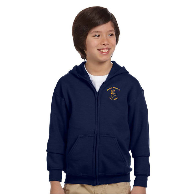 PRINCE OF PEACE SPIRITWEAR - GILDAN HEAVY BLEND ZIPPED HOODIE - YOUTH