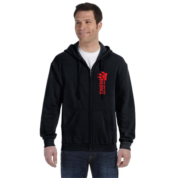 ROLAND MICHENER PUBLIC SCHOOL - VERTICAL LOGO - GILDAN HEAVY BLEND ZIPPED HOODIE - ADULT