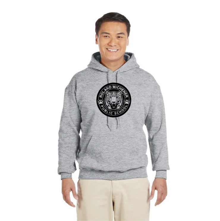 ROLAND MICHENER PUBLIC SCHOOL - ONE COLOUR FULL FRONT - GILDAN COTTON HOODIE - ADULT