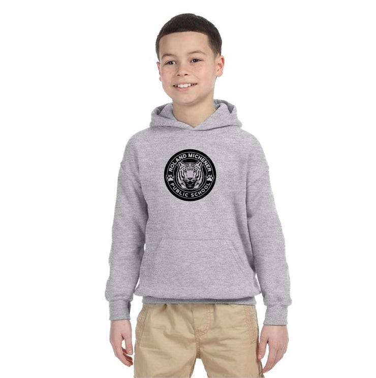 ROLAND MICHENER PUBLIC SCHOOL - ONE COLOUR FULL FRONT - GILDAN COTTON HOODIE - YOUTH