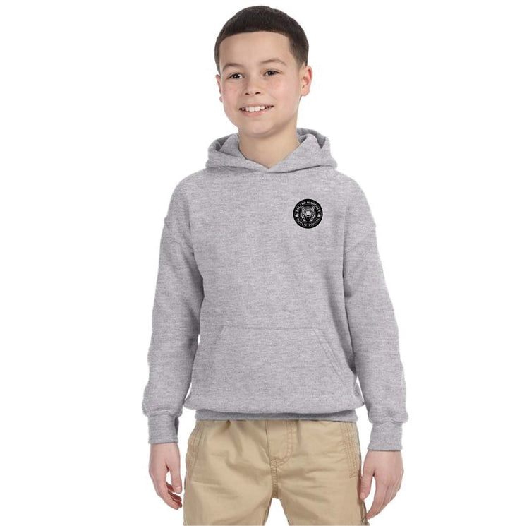 ROLAND MICHENER PUBLIC SCHOOL - ONE COLOUR LEFT CHEST - GILDAN COTTON HOODIE - YOUTH