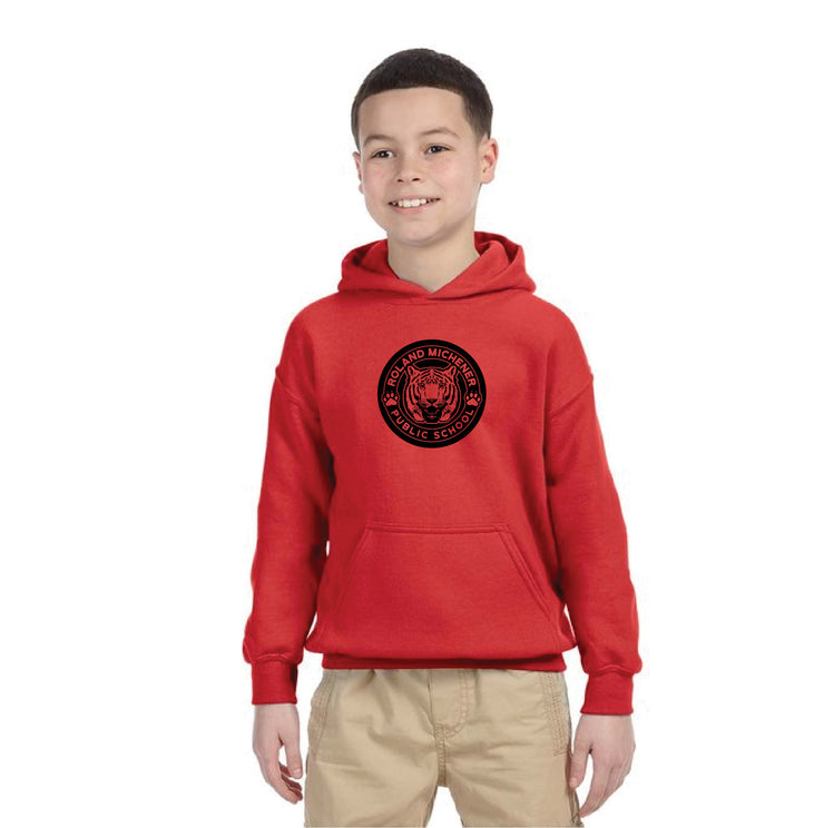 ROLAND MICHENER PUBLIC SCHOOL - ONE COLOUR FULL FRONT - GILDAN COTTON HOODIE - YOUTH