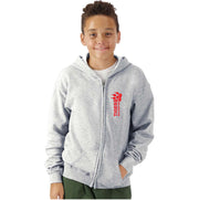 ROLAND MICHENER PUBLIC SCHOOL - VERTICAL LOGO - GILDAN ZIPPED HOODIE - YOUTH