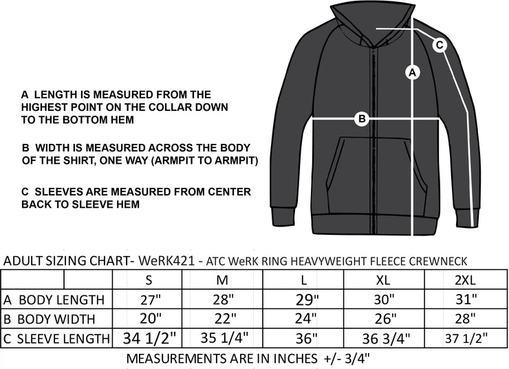 NAVAN GRADS HOCKEY - NAVAN PRINT - ATC WeRK RING HEAVYWEIGHT FLEECE CREWNECK - ADULT