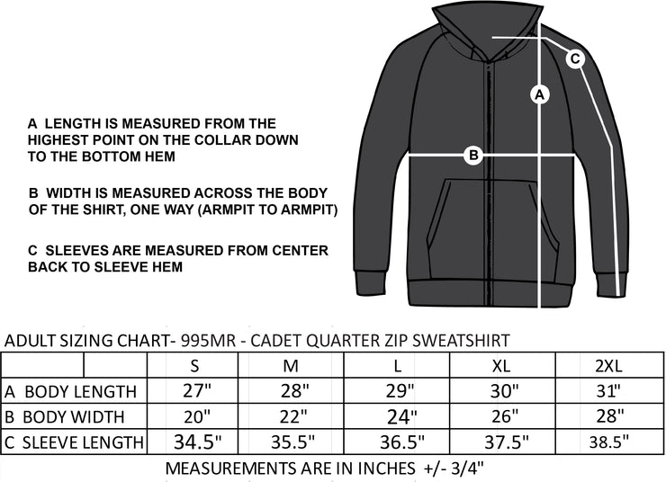 NAVAN GRADS HOCKEY - NAVAN LEFT CHEST EMBROIDERY - CADET QUARTER ZIP SWEATSHIRT - ADULT