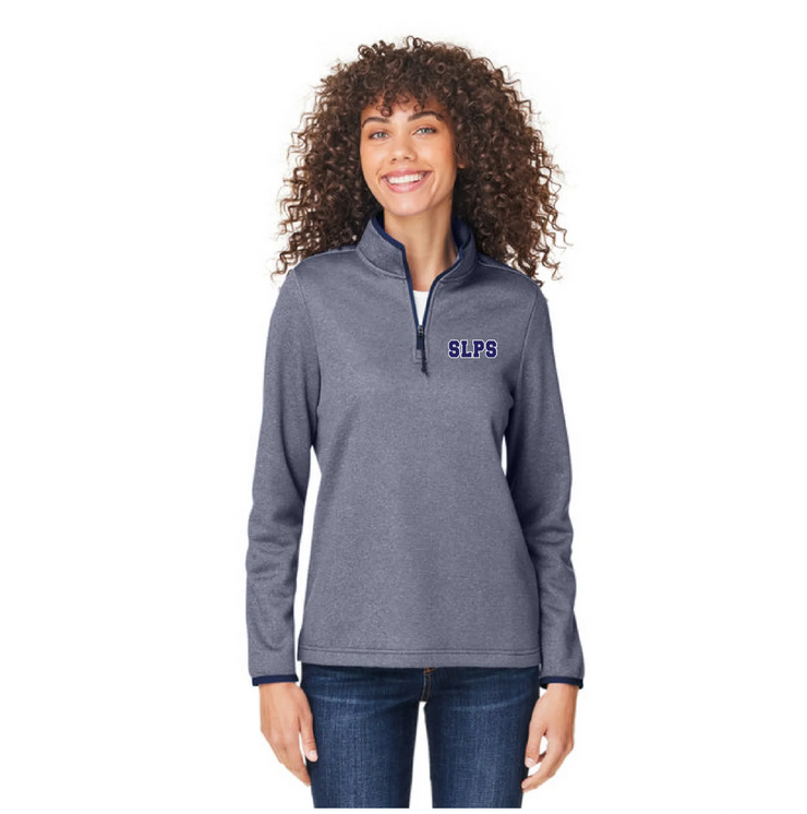 STEPHEN LEACOCK STAFFWEAR - SLPS EMB - VENTURE HEATHERED STRIPE QUARTER ZIP - LADIES