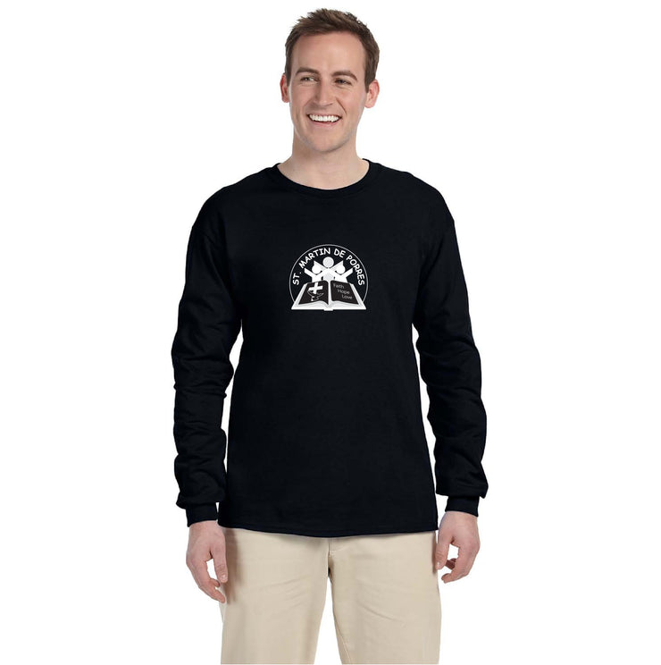 ST. MARTIN DE PORRES SPIRITWEAR - CIRCLE LOGO - GILDAN COTTON LONGLSEEVE - ADULT