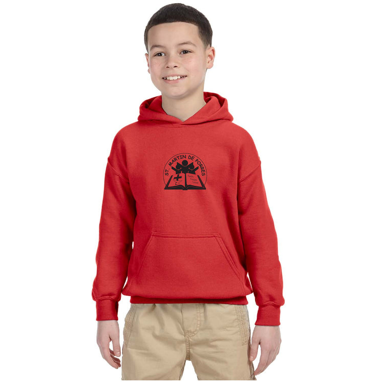 ST. MARTIN DE PORRES SPIRITWEAR - CIRCLE LOGO - GILDAN COTTON HOODIE - YOUTH