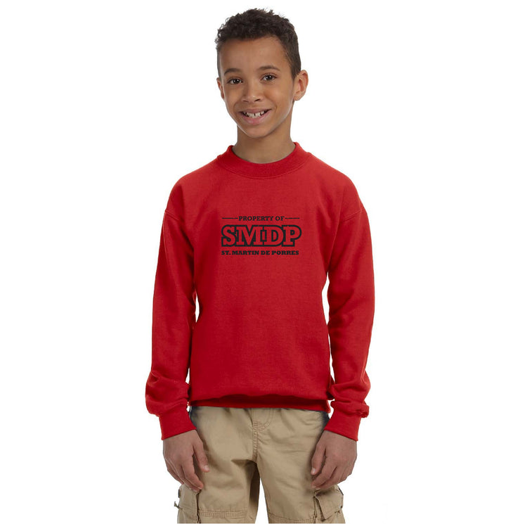 ST. MARTIN DE PORRES SPIRITWEAR - SMDP LOGO - GILDAN COTTON SWEATSHIRT - YOUTH