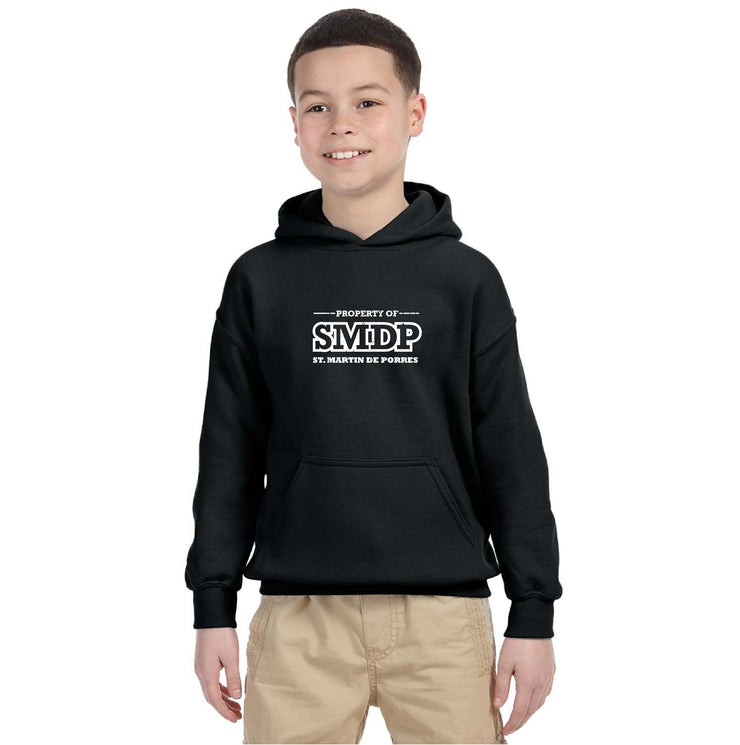 ST. MARTIN DE PORRES SPIRITWEAR - SMDP LOGO - GILDAN COTTON HOODIE - YOUTH