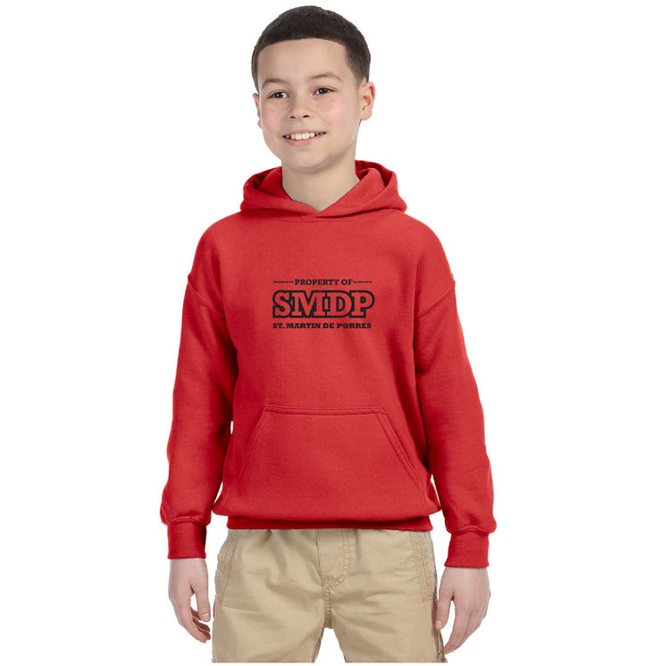 ST. MARTIN DE PORRES SPIRITWEAR - SMDP LOGO - GILDAN COTTON HOODIE - YOUTH