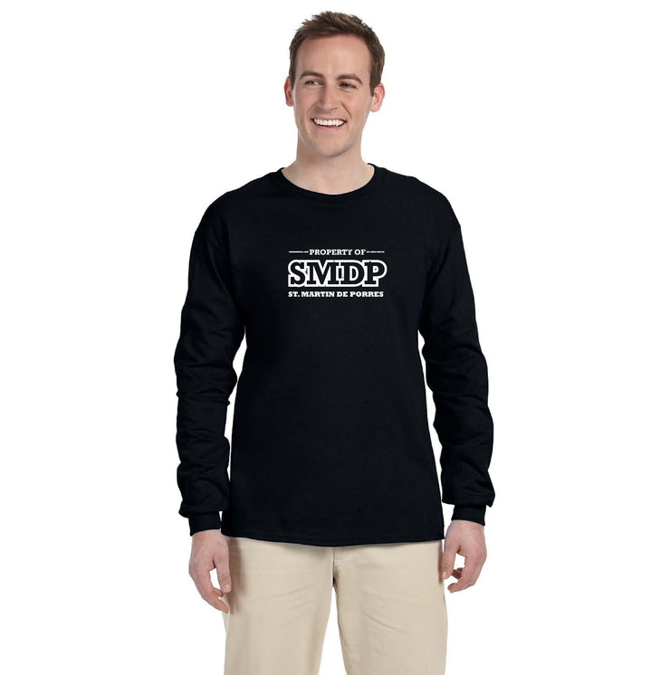 ST. MARTIN DE PORRES SPIRITWEAR - SMDP LOGO - GILDAN COTTON LONGLSEEVE - ADULT