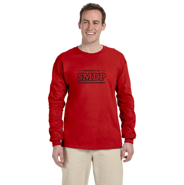 ST. MARTIN DE PORRES SPIRITWEAR - SMDP LOGO - GILDAN COTTON LONGLSEEVE - ADULT