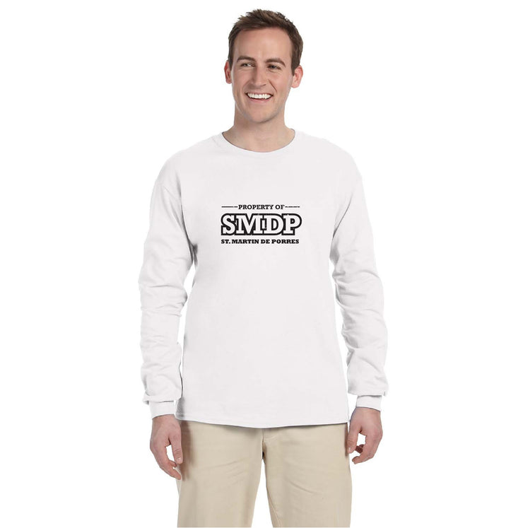 ST. MARTIN DE PORRES SPIRITWEAR - SMDP LOGO - GILDAN COTTON LONGLSEEVE - ADULT