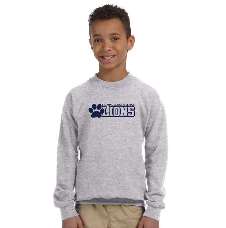 ST. ANNE SPIRITWEAR - LIONS - GILDAN COTTON FLEECE CREWNECK - YOUTH