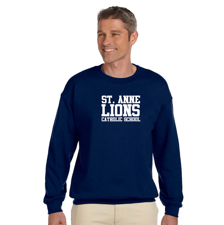 ST. ANNE SPIRITWEAR - TEXT - GILDAN COTTON FLEECE CREWNECK - ADULT