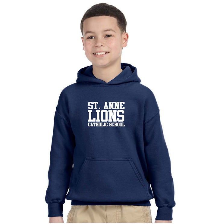 ST. ANNE SPIRITWEAR - TEXT - GILDAN COTTON HOODIE - YOUTH