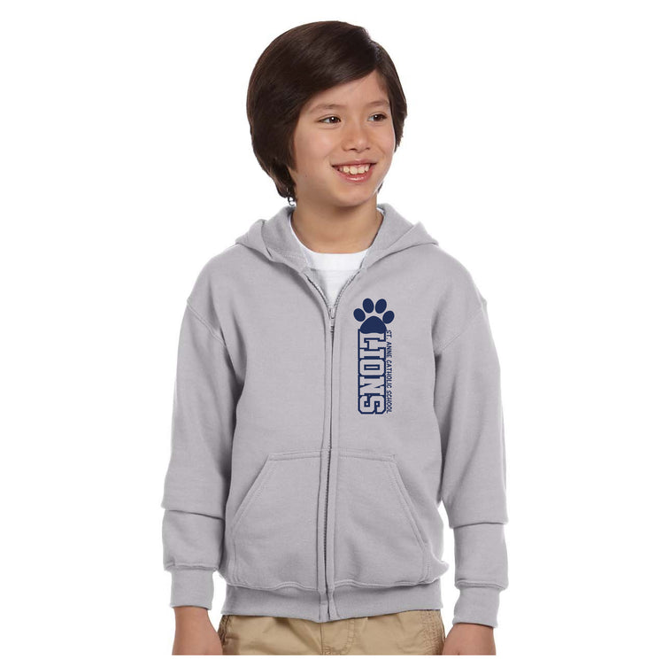 ST. ANNE SPIRITWEAR - LIONS - GILDAN ZIPPED HOODIE - YOUTH