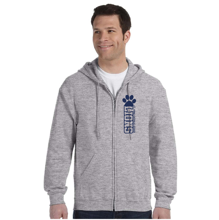 ST. ANNE SPIRITWEAR - LIONS - GILDAN ZIPPED HOODIE - ADULT