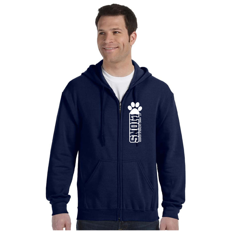 ST. ANNE SPIRITWEAR - LIONS - GILDAN ZIPPED HOODIE - ADULT