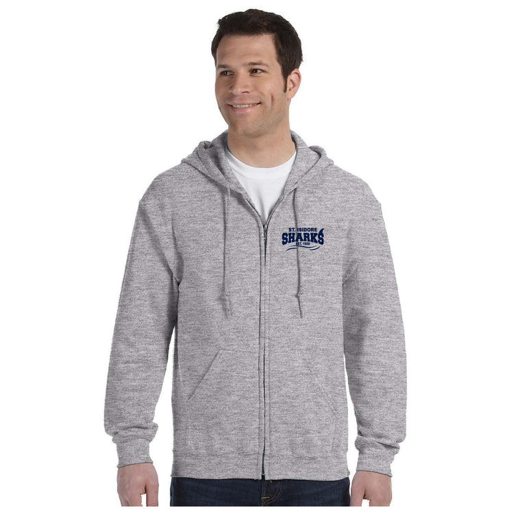 ST. ISIDORE SPIRITWEAR - GILDAN COTTON ZIPPED HOODIE - ADULT