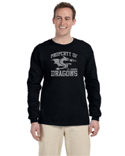 ST.DOMINIC SPIRITWEAR -  PROPERTY OF DRAGONS - ADULT- GILDAN COTTON LONGSLEEVE