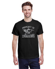 ST.DOMINIC SPIRITWEAR -  PROPERTY OF DRAGONS  - ADULT - GILDAN COTTON TEE