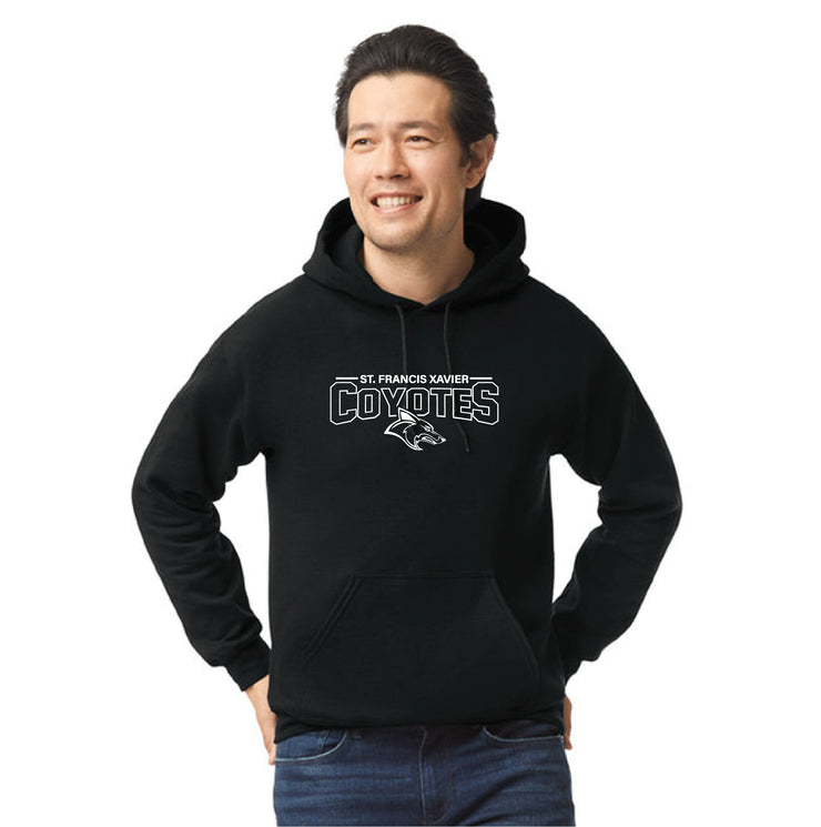 STFX SPIRITWEAR - COYOTES PRINT - GILDAN COTTON HOODIE - ADULT
