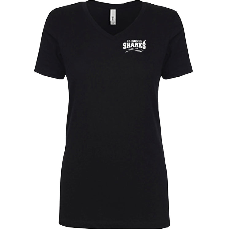 ST. ISIDORE STAFFWEAR - ATC RINGSPUN V NECK TEE - LADIES
