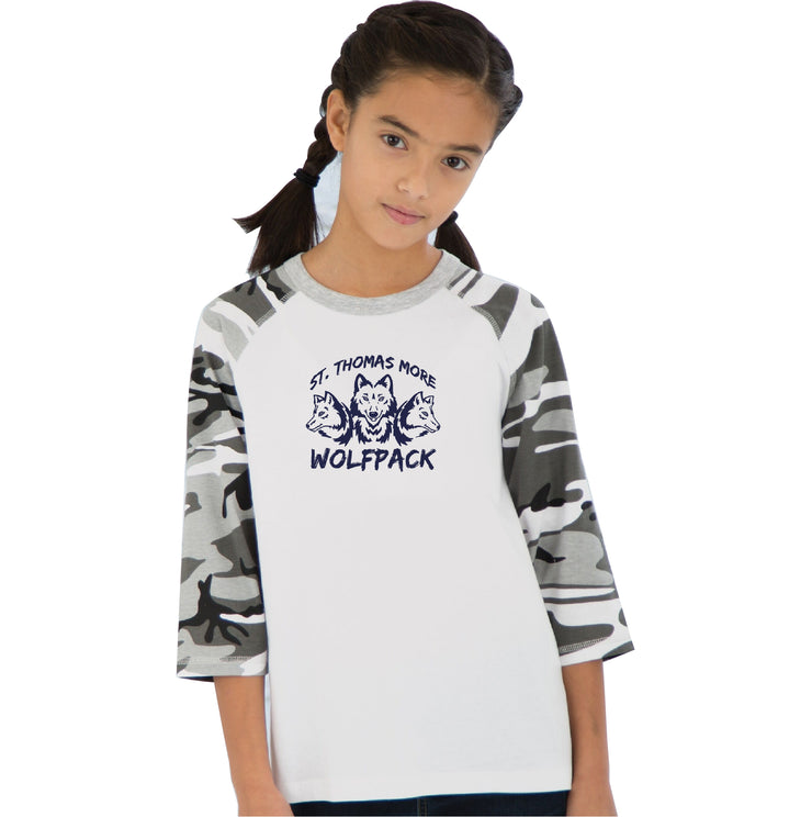STM SPIRITWEAR - 3 WOLVES - ATC RINGSPUN BASEBALL TEE - YOUTH