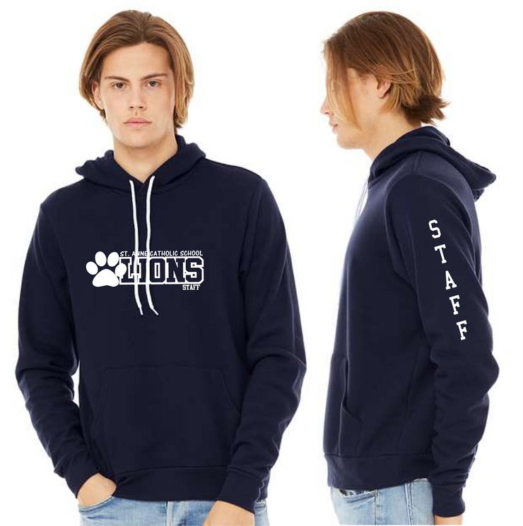ST. ANNE STAFFWEAR - LIONS - BELLA + CANVAS FLEECE PULLOVER HOODIE - ADULT