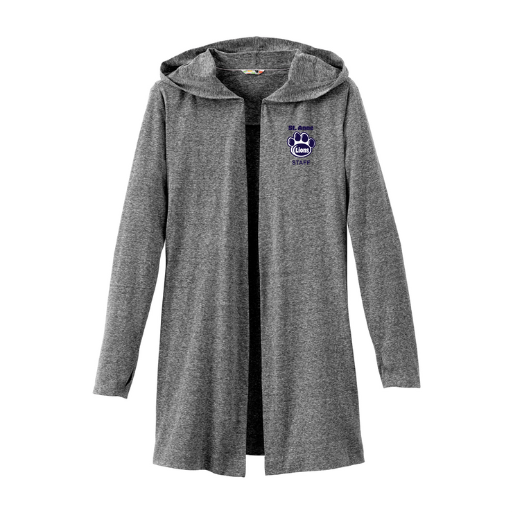 ST. ANNE STAFFWEAR - PAW EMB - ASHLAND KNIT HOODED CARDI - LADIES
