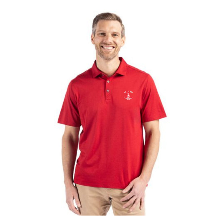 ST CECILIA STAFFWEAR - CUTTER & BUCK COASTLINE EPIC COMFORT ECO RECYCLED POLO - MENS