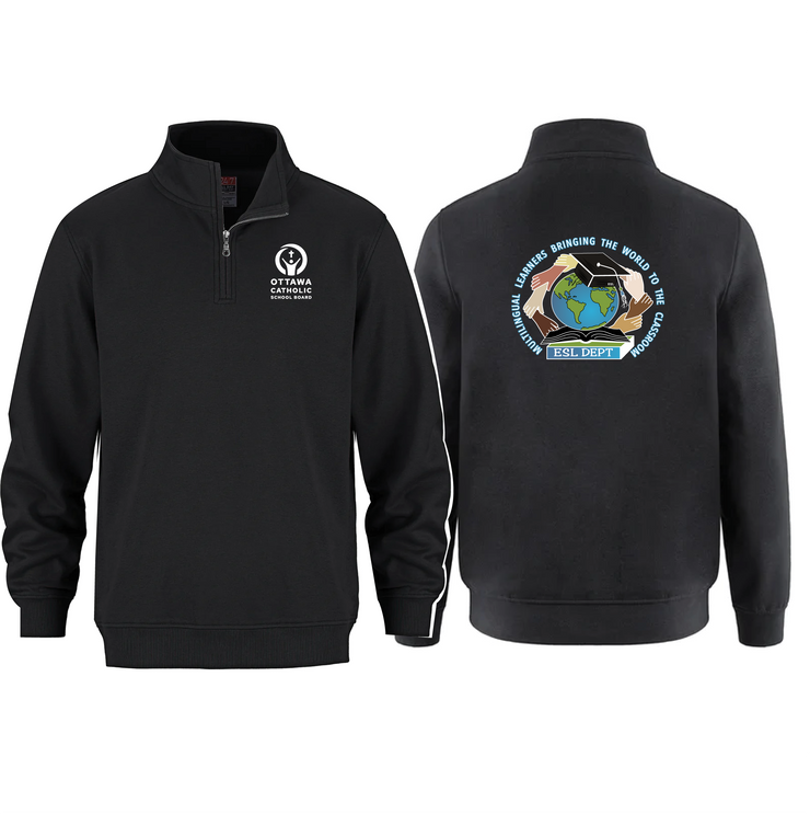 OCSB ESL DEPARTMENT - SCHOOL BOARD LOGO - FLUX 1/4 ZIP SWEATSHIRT - ADULT