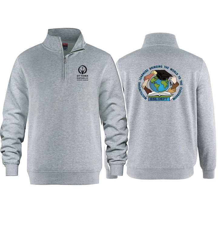 OCSB ESL DEPARTMENT - SCHOOL BOARD LOGO - FLUX 1/4 ZIP SWEATSHIRT - ADULT