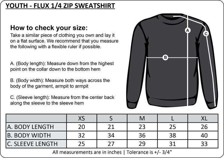 ROLAND MICHENER PUBLIC SCHOOL - MULTI COLOUR LEFT CHEST - FLUX 1/4 ZIP SWEATSHIRT - YOUTH