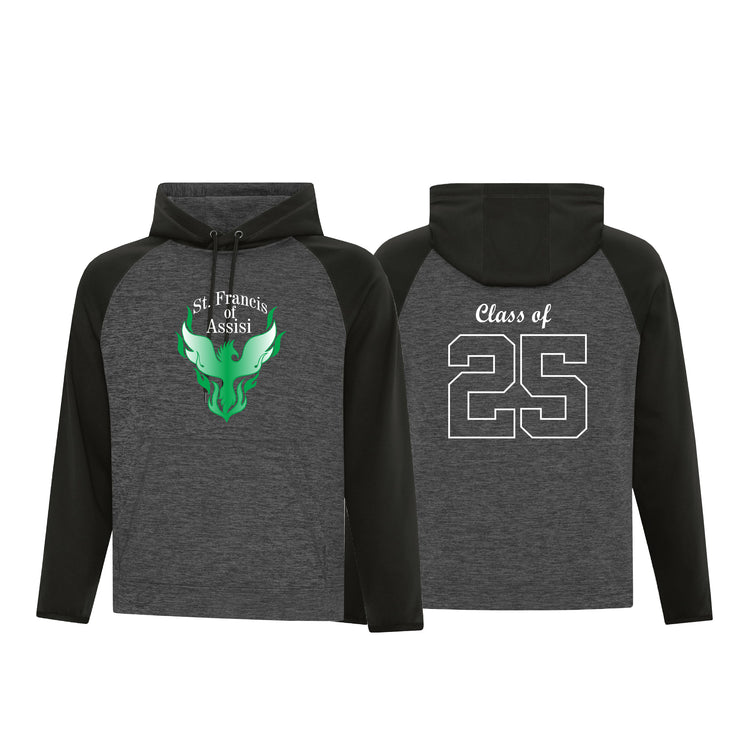 ST. FRANCIS OF ASSISI GRADWEAR - ATC DYNAMIC HEATHER FLEECE TWO TONE HOODED SWEATSHIRT - ADULT
